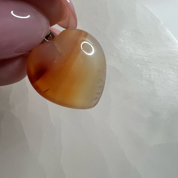 Carnelian Heart Necklace Pendant - Picture 4 of 5